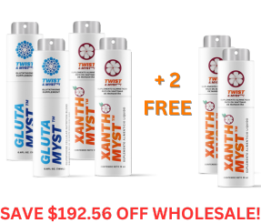 2X ComboMyst Pack - 2 GlutaMyst™ & 2 XanthoMyst™ (Plus 2 FREE XanthoMyst™ for 4 Total XanthoMyst™, VAT Included)